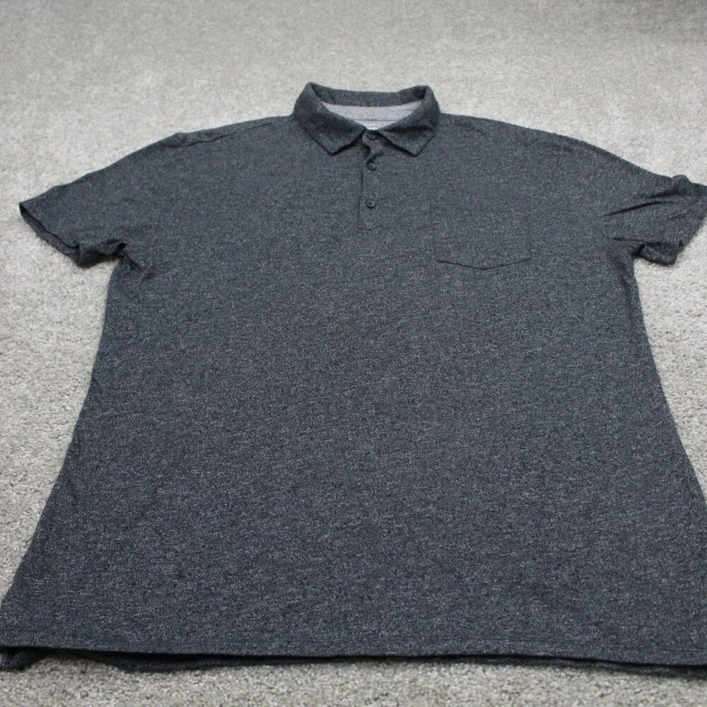 Banana Republic Quick Dry‎ Polo Shirt Mens Large Gray Cotton/Poly S/S Pullover